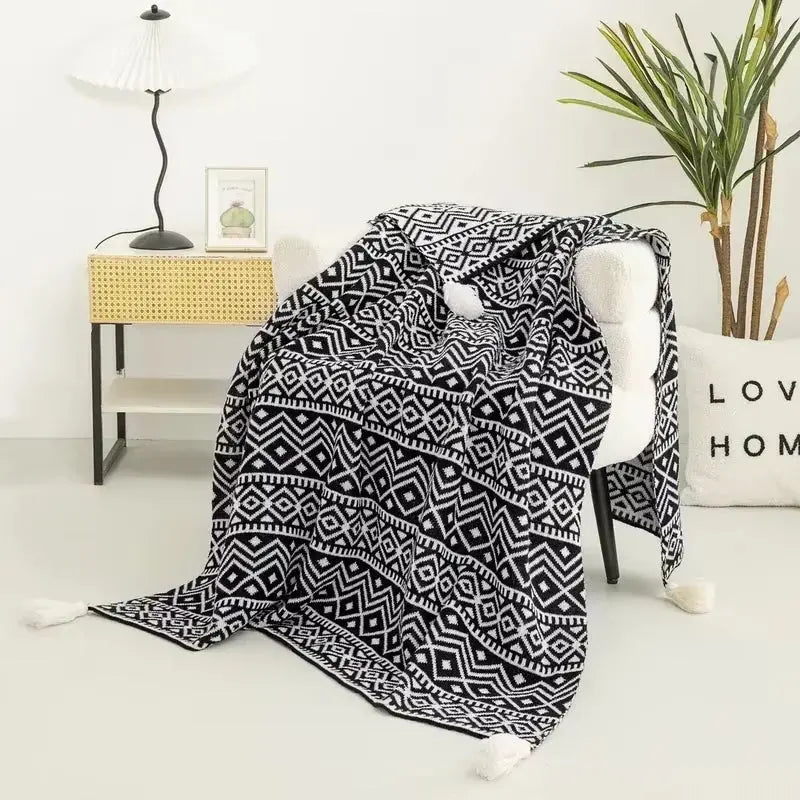 Couverture canapé en tricot