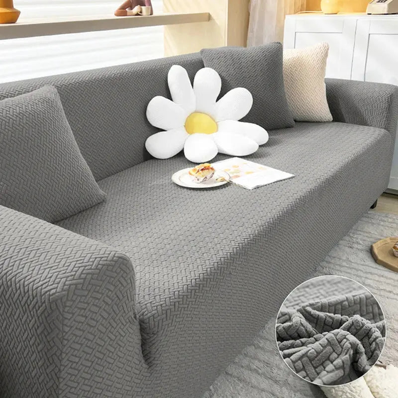 Couverture canapé gris pale