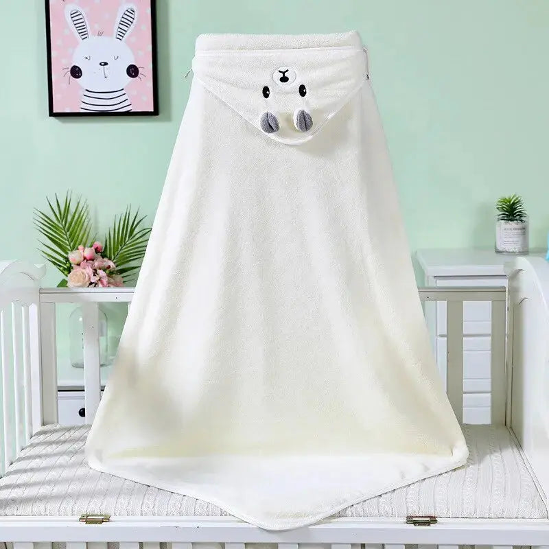 Couverture à capuche bébé blanc