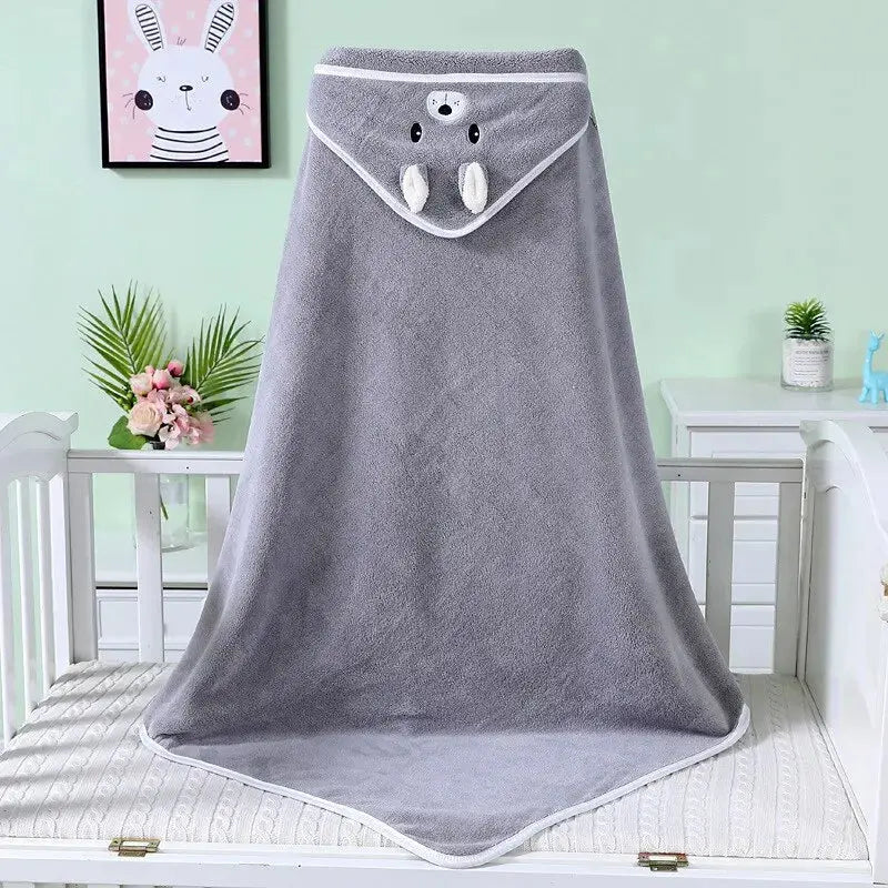 Couverture à capuche bébé gris