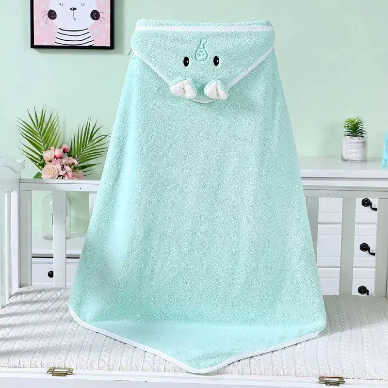 Couverture à capuche bébé menthe