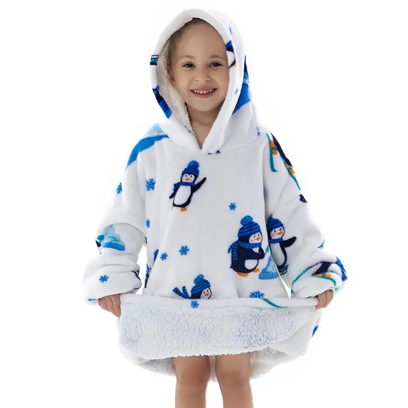 Couverture à capuche pingouin