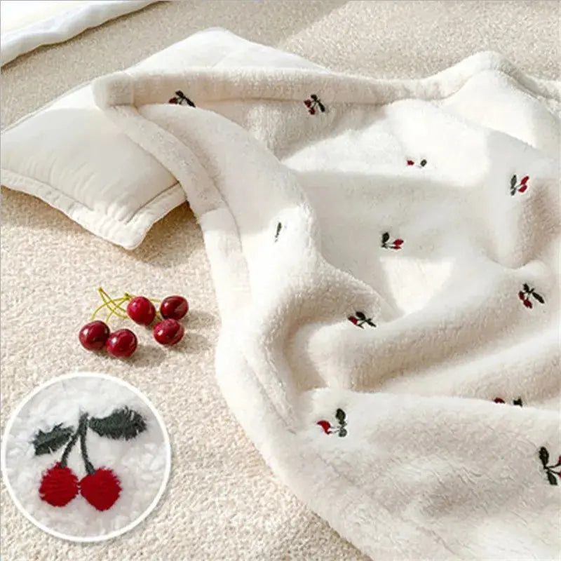 Couverture de bébé en flanelle  cerise