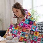 Couverture de carrée de mamie tricotée - Vignette | Home Cozy Nest