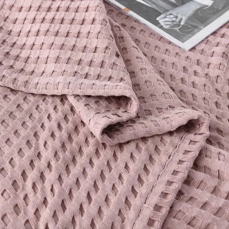 Couverture de lit en coton à carreaux gaufrés d'été 2