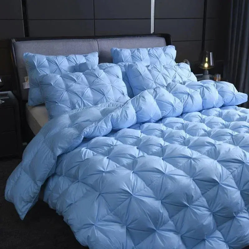 Couverture en duvet d'oie bleu