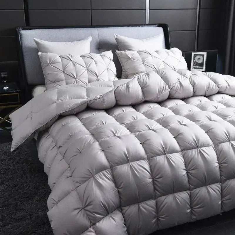 Couverture en duvet d'oie gris
