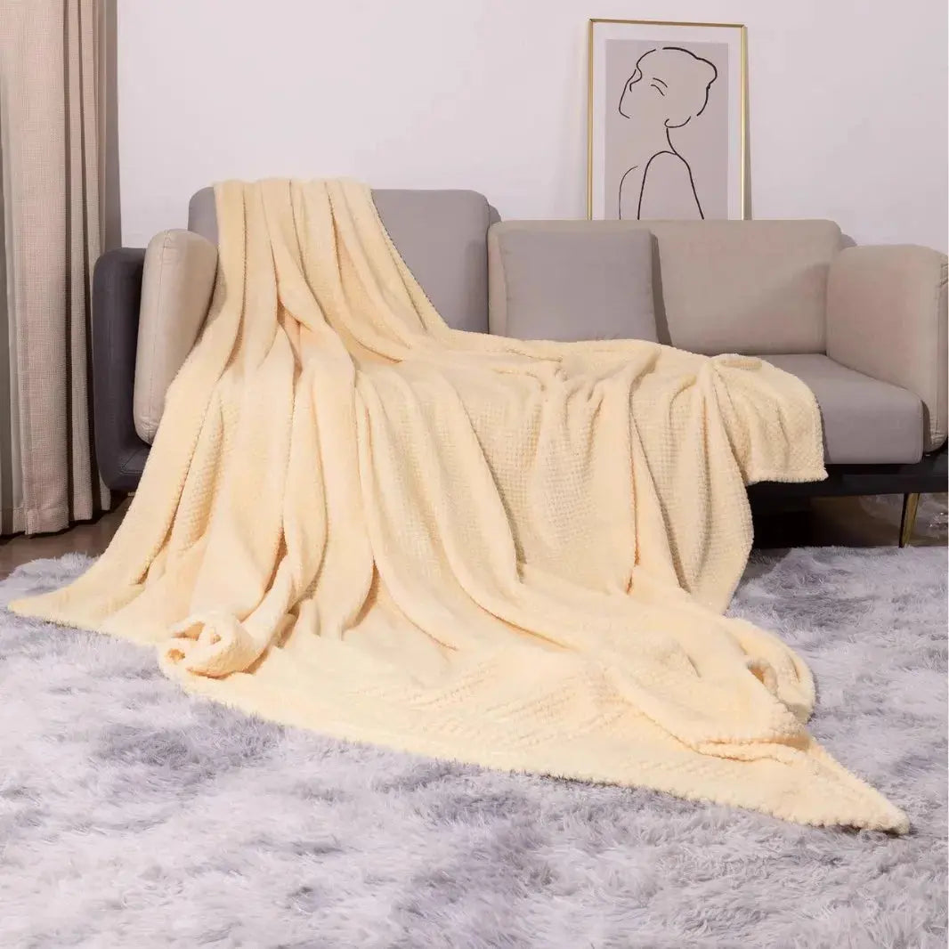 Couverture en flanelle jaune