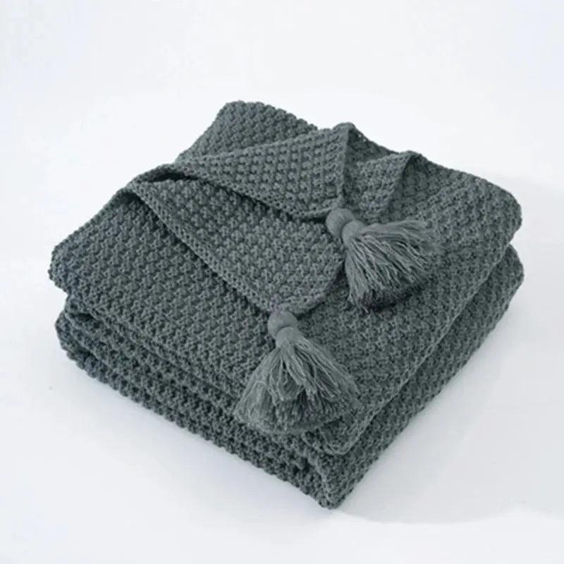 Couverture en laine nordique super chaude gris