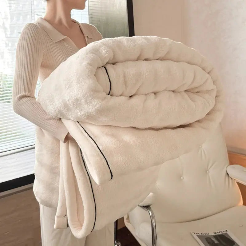 Couverture moelleux en velours blanc