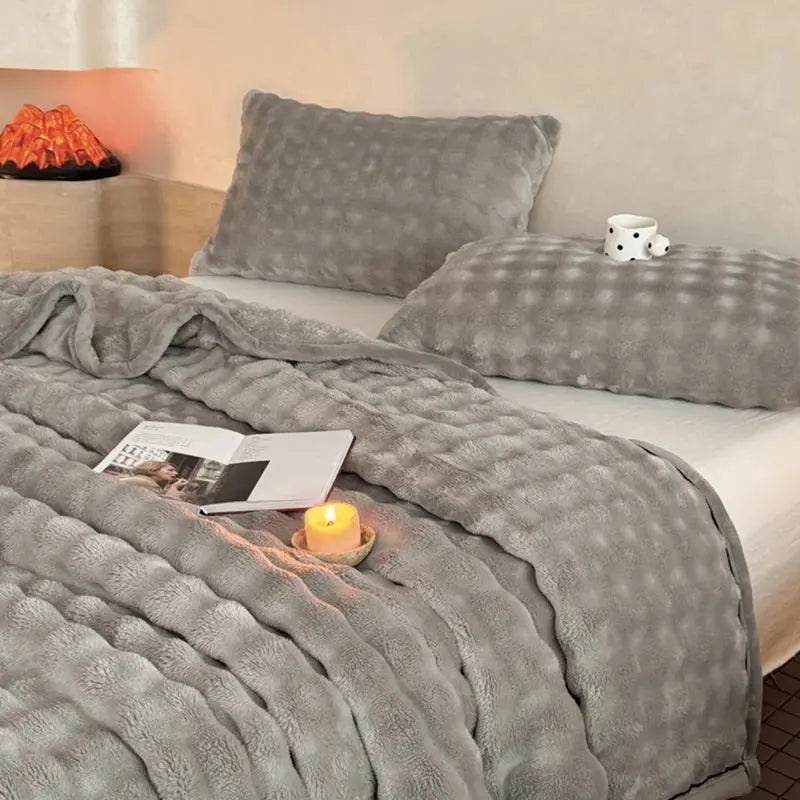 Couverture moelleux en velours chambre2