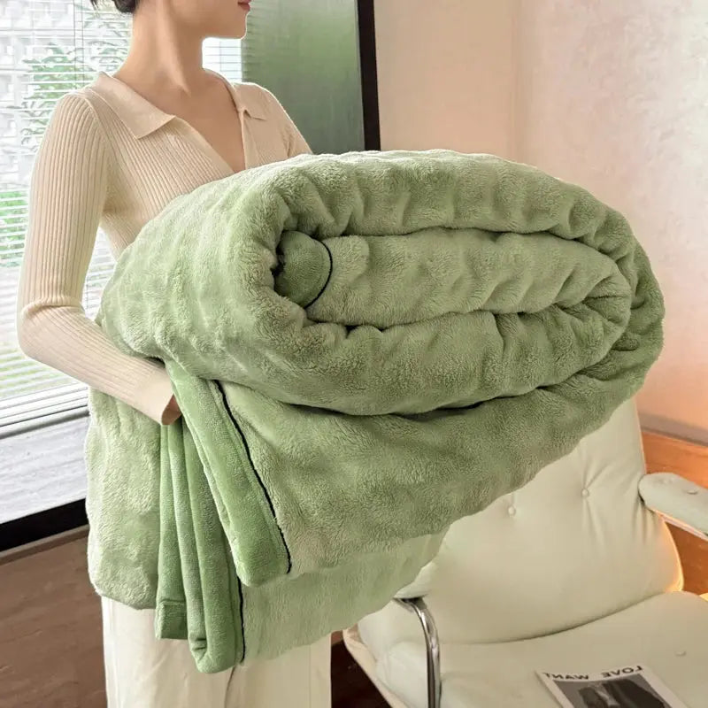 Couverture moelleux en velours vert