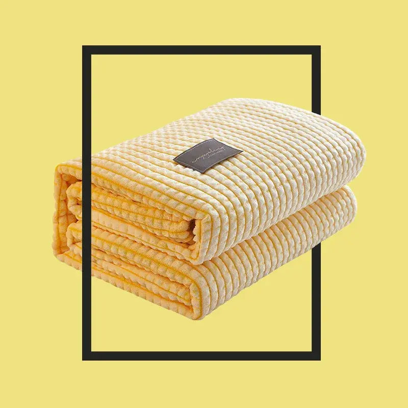Couverture polaire chaude jaune
