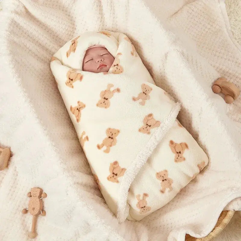 Couverture pour bébé chaude beige-ours