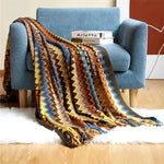 Couverture tricotée à la main avec pompon - Vignette | Home Cozy Nest