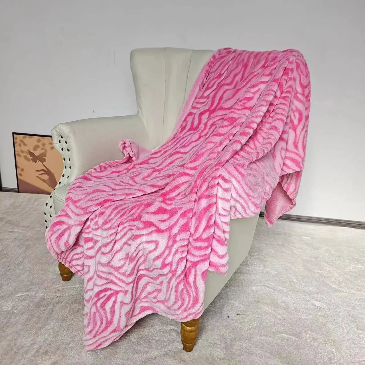Couverture zèbre rose