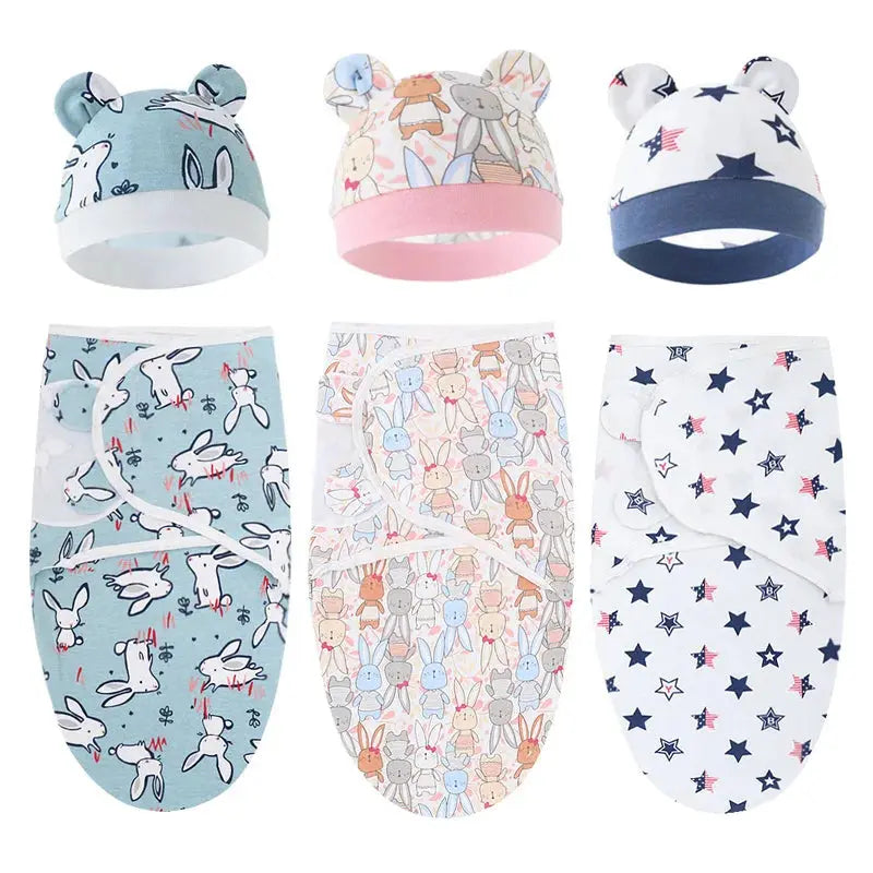 Couvertures et bonnets pour bébé en coton