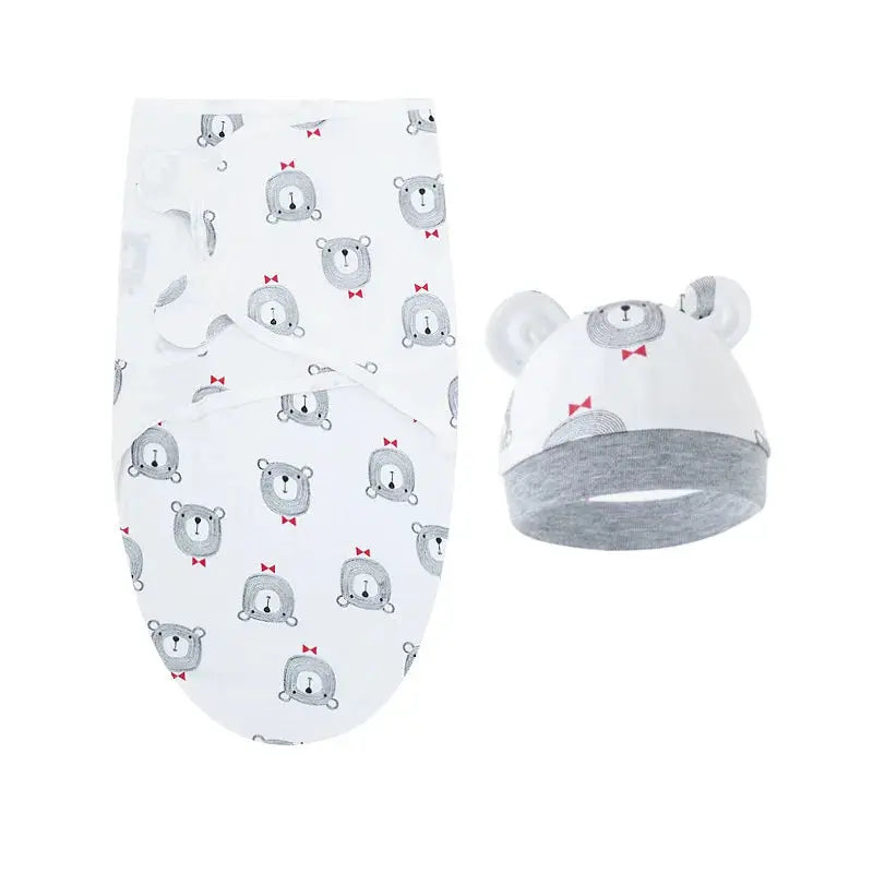 Couvertures et bonnets pour bébé en coton ours