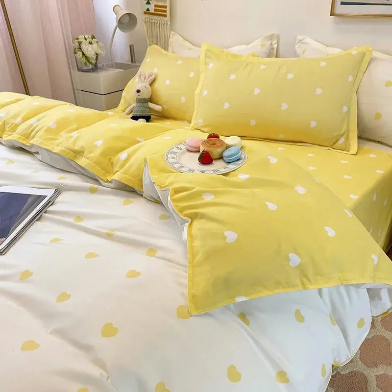 Housse de couette en plumes jaune