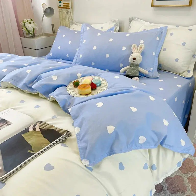 Housse de couette en plumes bleu