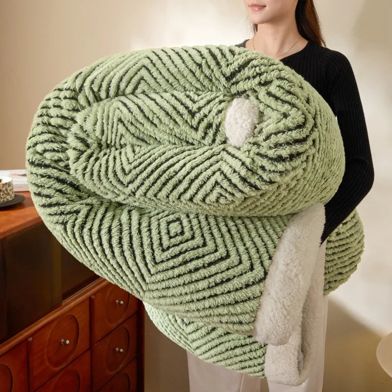 Couverture en laine polaire de luxe Jacquard Couvertures Cosy