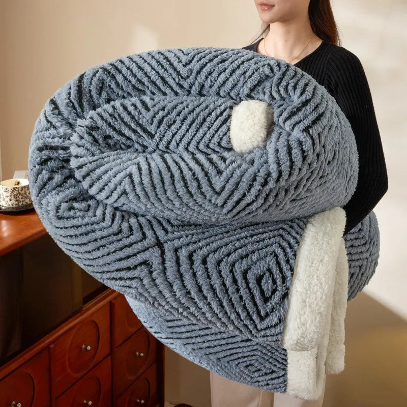 Couverture en laine polaire de luxe Jacquard Couvertures Cosy
