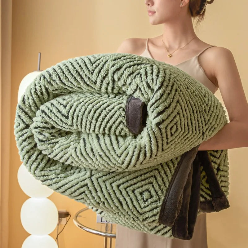 Couverture en laine polaire de luxe Jacquard Couvertures Cosy