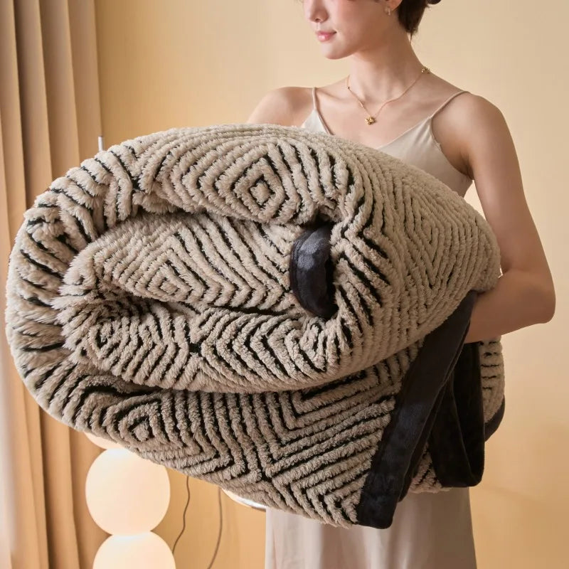 Couverture en laine polaire de luxe Jacquard Couvertures Cosy
