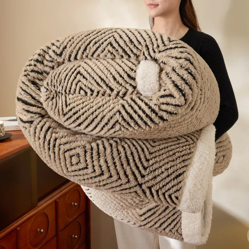 Couverture en laine polaire de luxe Jacquard Couvertures Cosy