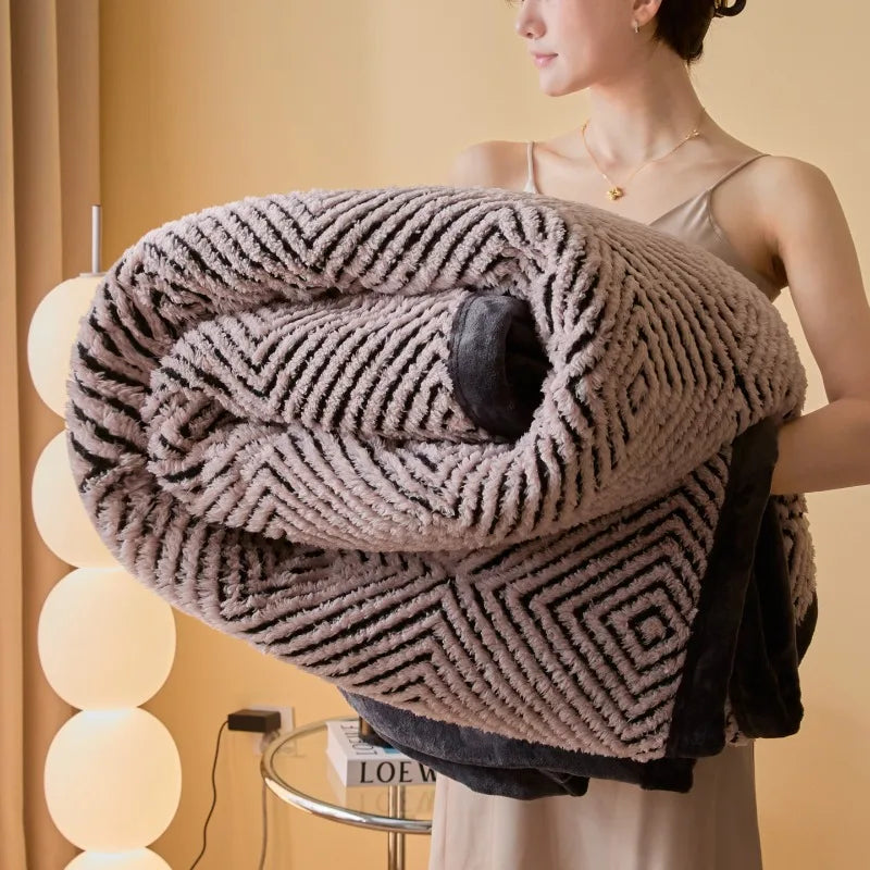 Couverture en laine polaire de luxe Jacquard Couvertures Cosy