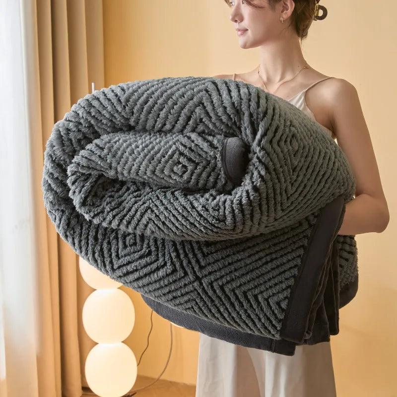 Couverture en laine polaire de luxe Jacquard Couvertures Cosy