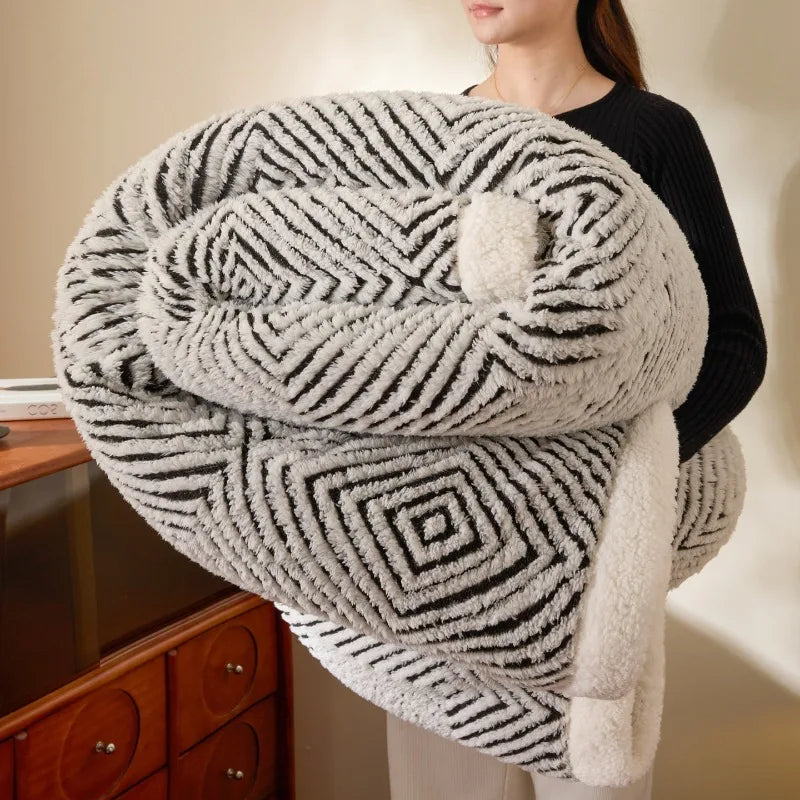 Couverture en laine polaire de luxe Jacquard Couvertures Cosy