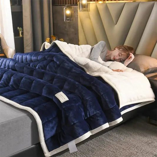 Thick Lamb Cashmere Bed Blanket