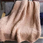 Hand-knitted chunky merino wool blanket - Vignette | Home Cozy Nest
