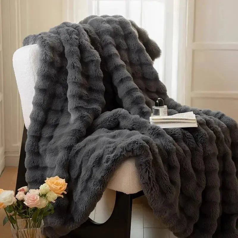 Dark grey Thick Warm Blanket